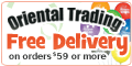 Free Delivery on orders of $59 or more at the Oriental Trading Company. This offer is valid 04.02.09 through 06.01.09.
